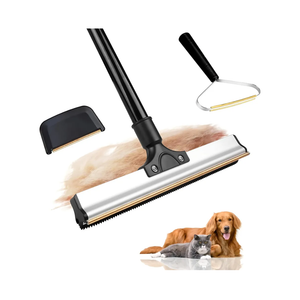 2025 DualEdge Carpet Rake for Pet Hair Removal & Fluffing Matted Carpet – 61" Adjustable Handle, Deep Clean Dog & Cat Hair Remover, Reusable Scraper for Rugs, Low Pile Carpet, Couch & Stairs (Set 3)