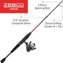 Zebco Verge Spinning Reel and Fishing Rod Combo, Changeable Right- or Left-Hand Retrieve, Pre-Spooled with Zebco Fishing Line