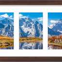 Vittanly 8x14 Picture Frames Collage Wall Decor, Displays 3Pcs 4x6 Pictures with Mat or 1Pcs 8x14 without Mat, Collage Picture Frame for Horizontal or Vertical Display, Brown, 1 Pack