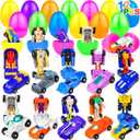AMENON 12 Pack Easter Eggs with Transform Car Toys For Boys, Easter Basket Stuffers Transform Vehicle Robot For Kids Boys Easter Egg Hunts Classroom Prize Supplies Fillers Party Favors