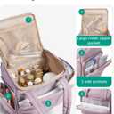 BAGSMART Toiletry Bag for Women with Dual-Padded Handles, Puffy Lightweight Makeup Bag for Makeup Accessories, Brushes Set, Travel-Sized Container, Camel