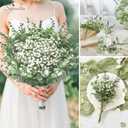 Serwalin 100 Pcs Mixed Artificial Eucalyptus Stems,Babys Breath Artificial Flowers Bulk with Faux Eucalyptus Leaves Greenery Stems for Wedding DIY Bouquets Floral Arrangement Home Decor