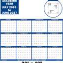 32x48 SwiftGlimpse 2026-2027 Academic Wall Calendar Erasable, XLarge, Wet & Dry Erase Laminated, July 2026 to June 2027
