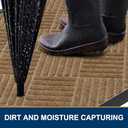 Smiry Front Door Mat Outside Entrance, Heavy Duty Outdoor Indoor Natural Rubber Doormat, Non Slip, Trap Dirt and Moisture, Easy Clean, Low Profile Patio Porch Entryway Mat, 35x23, Coffee