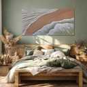 GAIDUOMAI Modern Abstract Canvas Art Coastal Wall Art Sands Beach Minimalist Textured Wall Decorations for Bedroom Office 29"x 58" Large Gallery Wall Decor