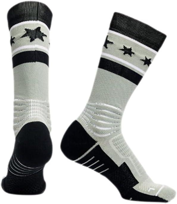 Compression Cushioning Basketball Socks, Shock Absorbing and Anti-slip, Thick Bottom Tall Design,Men Women, Pair of 3 