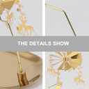 Golden Rotary Candle Holder with Tray Christmas Table Decorations Revolving Elk Tealight Candlestick Holiday Wedding Party Decor Christmas Spinning Candle Holder Deer Rotating Candlestick Set