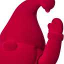 WDS WONDROUS Christmas Gnome Decorations Red, Flocked Gnomes Figurine Elf Waving Arm Christmas Table Decor for Home Office Shelf Tabletop Holiday Decoration (6.3") (set of 1)