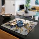 3D Dish Drying Mat For Kitchen Counter Dish Mats Yellow Flower Dish Draining Mats Spring Summer Floral Dishes Pad Microfiber Absorbent Dish Drainer Rack Mat 16x20″ (Color A, 16x20 Inch)