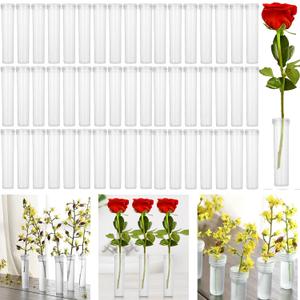 APACALI 200 Pack Floral Water Tubes/Vials for Flower Arrangements, Rose Flower Water Tubes Aqua Picks, Clear Plastic Rose Water Tubes with Picks, Floral Water Tubes Stems Picks (2.8" x 0.7")
