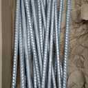 Heavy Duty Rebar Stakes 14" - 1/2" Diameter Threaded Galvanized Steel Spikes  50 Pack Metal Ground Stakes for Speed Bumps & Wheel Stops  Support Estacas de Metal  Durable Asphalt Surface