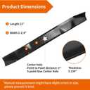 134149 Mower Blades Fit for Craftsman Hu sqvarna Poulan Pro 42" Deck, 21" Mulching Blades for Craftsman LT2000 LT1000 YT4000, Hu sqvarna YTH18542 YT150, Replace 532134149 422719 424752