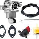 Carburetor Compatible with John Deere D125 D130 D140 E120 E130 E140 E150 Riding Lawn Tractor with 20HP 22HP PC12155 PC10445, Carb Maintenance Parts with in-Line Fuel Filter and More