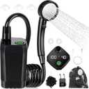 Spopal Portable Shower for Camping, [LongLasting] 6000mAh Rechargeable Camping Shower with Intelligent LED Display, 4 Spray Modes, IPX7 Waterproof Outdoor Camp Pump for Hiking, Travel, Car, Pet