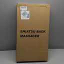 Shiatsu Back Massager with Heat, Massage Chair Pad Seat Cushion for Stress Relief, Deep Tissue Kneading & Roller, 2 Vibration Motors, Back Waist Hip Massager, PU Leather, with 2 Adapters