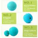 Indestructible Dog Treat Ball Toys for Aggressive Chewers - Safe Bamboo Fiber & Non-Toxic Natural Rubber Chew Toys 2.75" Chewing Ball for Puppies (Blue)