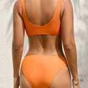 Cromi Athletic Bikini Sets for Women Sporty Two Piece Swimsuit Quick Dry Secure Fit High Cut Bikini Orange XL (Orange, XL)