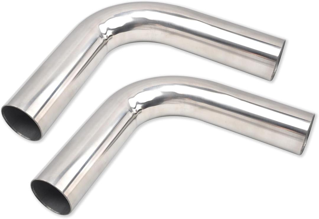 OD 4'' Inch (102MM) 90 Degree Bend Elbow Stainless Steel Turbocharger Pipe Tube Intercooler Pipe High Class Brushed Treatment Air Intake Tube Pipe Polished Universal-2PCS