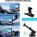 is a Wireless in-car CarPlay Screen for 4K car dashcams, Featuring a 9-inch Portable CarPlay and Android Auto Stereo System, a 1080p Rearview Camera, Mirror Link/Voice Control Bluetooth app