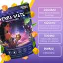 Yerba Mate Instant Tea Powder - Peach & mango flavored energy drink(360g), clean energy focuses on gut health, prebiotics and probiotics provide energy, low-sugar, Stay alert and focused, 30 Servings
