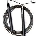 Speed Skipping Rope Adjustable Jumping Rope with Aluminium Alloy Handle and Ball Bearing Tangle-Free Exercise Rope for Home Exercise & Slim Body , Cross Fit Training, Fitness, Exercis Ideal for Aerobic Exercise (Black)