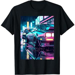 JDM Japanese Domestic Market 90s Car Lover Synthwave Style T-Shirt,6XL