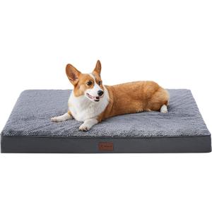 Waterproof Dog Beds for Small Dogs Orthopedic Dog Beds for Crate with Removable Washable Cover Egg-Crate Foam Pet Pad Mat with Anti-Slip Bottom, 23x17 Inch, Grey