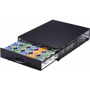 ZCDCP K Cup Holder Drawer, Coffee Pod Holder for K Cup Organizer, Keurig Coffee Pods Holder Capsule with 35 Pods, K Cup Coffee Holder Black