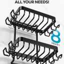 Nieifi Adhesive 2 Tier Bar Soap Holder, Stainless Steel for Shower Wall, Soap Dish for Bathroom, Black