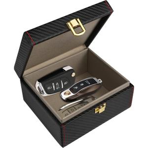 Diyife Faraday Box, [Carbon Fiber Texture] RFID Box for Car Keys, Key Fob Protector, Signal Blocker for Keyless Fob, Large Car Key Signal Blocker Cage, Signal Blocking Box for Car Keys Phones (Medium)
