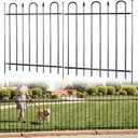 24.3ft(L) x 32.3in(H) 10 Panels Metal Decorative Garden Fence