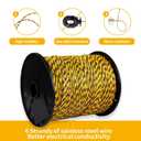3280FT Electric Fence Polywire 6 Stainless Steel Conductors, Portable Temporary Fencing for Horses, Goats, Dogs UV Resistant, High Visibility for Livestock Containment