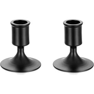 Sziqiqi Candlestick Candle Holders Black - Decorative Candle Holders for Candlesticks Taper Candles for Dinning Coffee Table Fireplace Mantel Home Decorations 2 Pieces (Black-style 1)