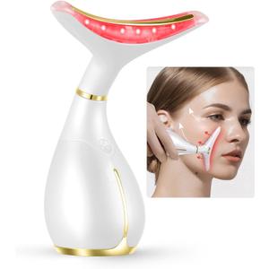 Red Light Facial Massager, Skin Care Tools for Face & Neck Beauty Device, 3 in 1 Face Massager Tool with LED, Thermal, Vibration, Tightenings, Rejuvenation for Women