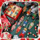 Hotop 36 Pcs Wood Nutcracker Hanging Ornaments for Christmas Tree Vintage Hanging Decoration with Gift Box Pendant Ornaments Party Decor(African Nutcracker Style)