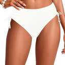Daci Women Mid Waist Bikini Bottoms - Full Coverage Swim Bathing Suit Bottom Side Tied Swimsuit Bottoms XL