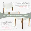 KISLOT Upholstered Dining Chairs Set of 4, Solid Wood Armless Kitchen Chairs with Soft Polyester Fabric, Modern Dining Room Seating, Linen