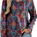 Women's Long Sleeve T-Shirts Solid Color Loose Fit Cute Basic Flowy Tops Spring Fall Casual Blouse (XL)