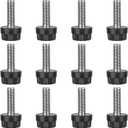 Adjustable Furniture Leveler Screw Stainless Steel Screw Leveling Feet 1/4" Threaded Screw Table Levelers Chair Levelers Furniture Feet for Table Chair Cabinet Patio Furniture Legs-12 Packs