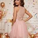 Dressystar Women's Sparkly Sequin Short Homecoming Dress (Pink, S)