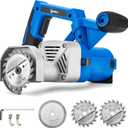 igooo Toe Kick Saw EKS85, Three 3-3/ 8 in. Blades, 2 Alloy Blade for Woods, 1 Diomend Blade for Tiles and Stones, Flush Cutting Saw, Special Circular Saw for Removing Subfloor or Tiles, 120V 60Hz