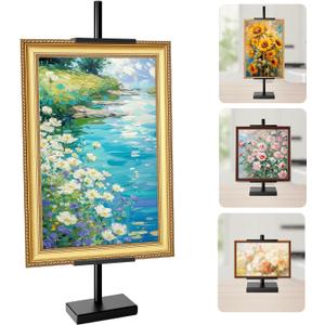 AZEAM Tabletop Easel Stand, Adjustable Poster Stand for Frames up to 29" , Black Metal Standing Easel Display Stand for Art Signs Photos, Framed Artwork Display Easel Stands for Home Events