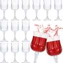 Pinkunn 12 Pcs 7 OZ Plastic Vintage Glasses Reusable Colored Goblets Patterned Drinking Water Glasses Cup Dishwasher Safe for Wedding Reception Party Supplies (Transparent)
