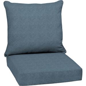 Arden Performance Outdoor Deep Seat Set, 24 x 24, Water Repellent, Fade Resistant, Deep Seat Bottom and Back Cushion Denim Alair, 1 Pack