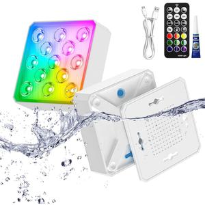 LOFTEK Pool Lights 2 Pack, Rechargeable Submersible LED Lights with Remote, IP68 Waterproof, 16 Colors Underwater Pool Light for Above Ground Inground Pool, Hot Tub, Shower, Bathub, Party, Vase,