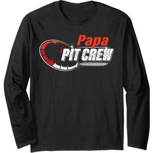Race Car Birthday Party Racing Family Papa Pit Crew Long Sleeve T-Shirt L