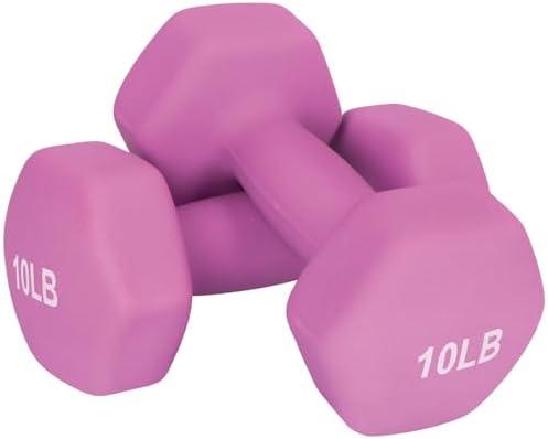 FUXION Neoprene Dumbbell Hand Weights, Sets of 2 Hexagon Non-Slip Weights for Home Gym Yoga Pilates Workout