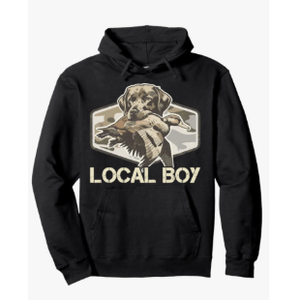 Camo Southern Local Boy Duck Hunting Black Lab Outdoor Men Pullover Hoodie, Large