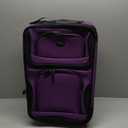 U.S. Traveler Rio Fabric Expandable Carry-on Luggage, Rolling Suitcase, Purple, 2 Wheel Set