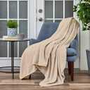 Cosy House Collection Everyday 1500 Series Fleece Blanket - Bedroom Essentials - All Season, Stays Fresh & Clean - Soft, Breathable & Skin-Friendly (Full/Queen, Tan)